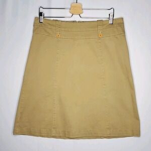 Aventura Mini Skirt 6 Beige Organic Cotton A-Line Classic Modest Church